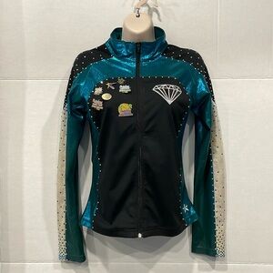 Rebel Athletic Womens Adult Small Dance Zip Jacket Diamond Academy Dance Bling‎
